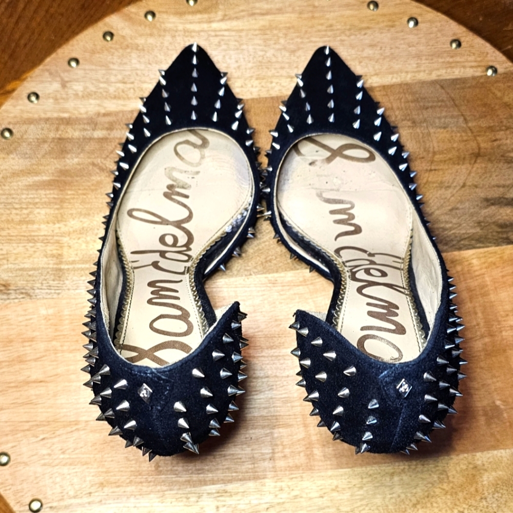EUC!!! | Sam Edelman | Black | Suede | Gold | Spike | Hazel | Pumps | Size 8 - Picture 6 of 8